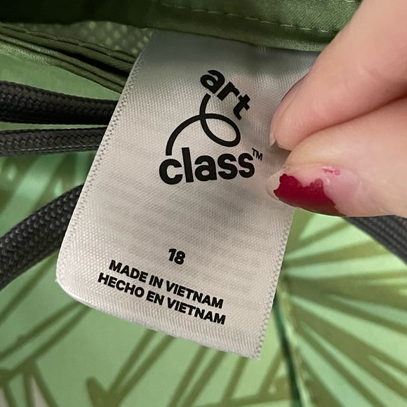 Art Class Boys 18 Palm Printed Green Swim Trunks NWT - Picture 6 of 6